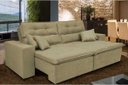 Ver imagem 1 de Sofá Cairo 2,52M Retrátil e Reclinável com Molas e Pillow No Assento Tecido Suede