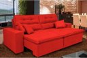 Ver imagem 1 de Sofá Cairo 2,52M Retrátil e Reclinável com Molas e Pillow No Assento Tecido Suede