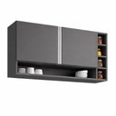 Ver imagem 1 de Armário Aéreo Vanessa 105cm 2 Portas MDP Nicho Cinza Desk Design