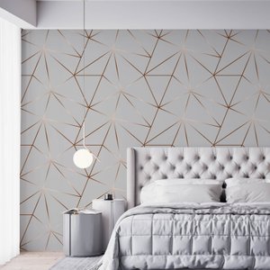 Papel de Parede Adesivo Zara Cinza e Marrom:2,80m
