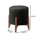 Ver imagem 2 de Kit 2 Puff Decorativo para Sala Redondo Luxo Roma Corino Preto