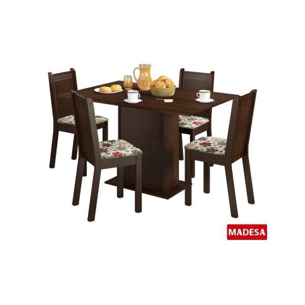 Conjunto Sala de Jantar Mesa e 4 Cadeiras Lexy Madesa - 3