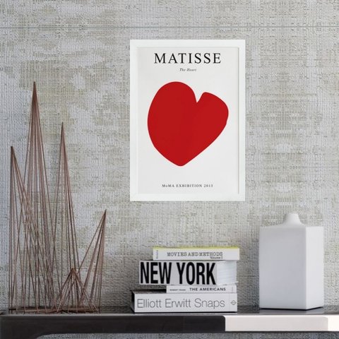 Quadro Arte Matisse - The Heart 24x18cm - com Vidro:madeira Preta