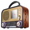 Rádio Caixa Som Bluetooth Am FM Vintage Retro Bateria USB Sd - 1