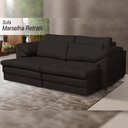 Ver imagem 2 de Sofá Decorativo Sala de Estar Marselha Retratil Manual 3 Lugares 215cm Couro Capuccino - Mozzelar