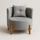 Ver imagem 2 de Poltrona Orgânica Curva Luna Veludo Cinza Claro - Montanaris Decor