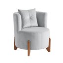 Ver imagem 3 de Poltrona Orgânica Curva Luna Veludo Cinza Claro - Montanaris Decor