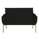 Ver imagem 2 de Poltrona Sofá Luxo Base Metal Dourado Recepção Escritório Cor:preto