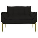 Ver imagem 5 de Poltrona Sofá Luxo Base Metal Dourado Recepção Escritório Cor:preto