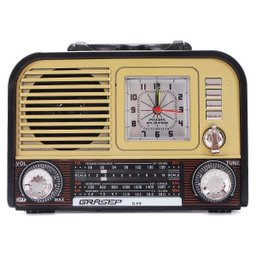 Rádio Caixa Som Bluetooth Am FM Vintage Retro Bateria USB Sd Ve - 2