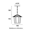 Ver imagem 4 de Pendente Colonial Sextavado Vidro Liso1xe27 Preto - Blumenau Iluminação