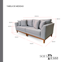 Ver imagem 5 de Sofá Pierri | Base de Madeira & Tecido Linho Deva | Bipartido | 230cm | Deva 04