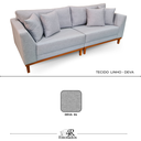 Ver imagem 4 de Sofá Pierri | Base de Madeira & Tecido Linho Deva | Bipartido | 230cm | Deva 04