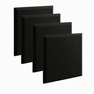 Kit 4 Placas Lã de Pet Preto 60 X 60 Cm 35kg/m³ Borda Chanfrada