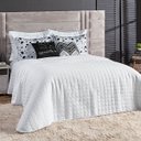 Ver imagem 2 de Kit Colcha Casal Padrão 7 Peças 300 Fios Completo Cobre Leito Porta Travesseiro Fronha Branco Ethnic