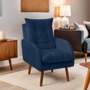 Ver imagem 1 de Poltrona Decorativa para Sala de Estar e Recepção Vanessa Veludo - Sofa Store:veludo Azul Marinho