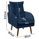 Ver imagem 6 de Poltrona Decorativa para Sala de Estar e Recepção Vanessa Veludo - Sofa Store:veludo Azul Marinho