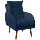 Ver imagem 2 de Poltrona Decorativa para Sala de Estar e Recepção Vanessa Veludo - Sofa Store:veludo Azul Marinho