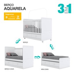 Berço Americano Aquarela Branco Cristal Flex – Henn - 4