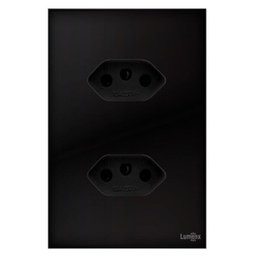 Tomada Dupla Espelho em Acrilico Glass Lumenx Preto - 1