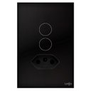 Ver imagem 1 de Interruptor Touch Espelho em Acrilico 2 Botões + Tomada Glass Lumenx Preto