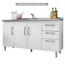 Balcão para Cuba ou Tampo 150cm 04 Portas 2 Gavetas Elisa - Ajl Móveis - Branco - 1