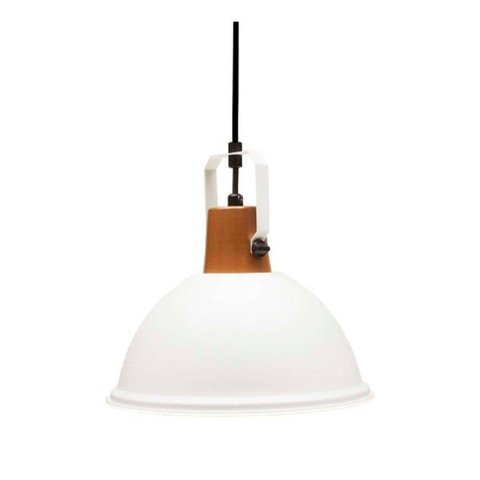 Pendente Vintage Industrial Alumínio Retro Branco Ø27cm