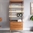 Ver imagem 2 de Cristaleira Adhalia Decorativa com Espelho, Iluminação Led, Vidro 4mm, Gavetas Telescópicas Mdf