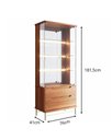Ver imagem 3 de Cristaleira Adhalia Decorativa com Espelho, Iluminação Led, Vidro 4mm, Gavetas Telescópicas Mdf