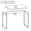 Ver imagem 4 de Mesa Escrivaninha Escritorio 118 Cm Li002 Canela Branco Kpb