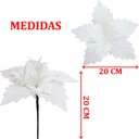 Ver imagem 5 de Kit 10 Flores Artificial Gliter Enfeite Branco Natalino 25cm