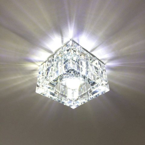 Spot Cristal K9 Embutir Quadrado 7cm Quarto Banheiro Ac974