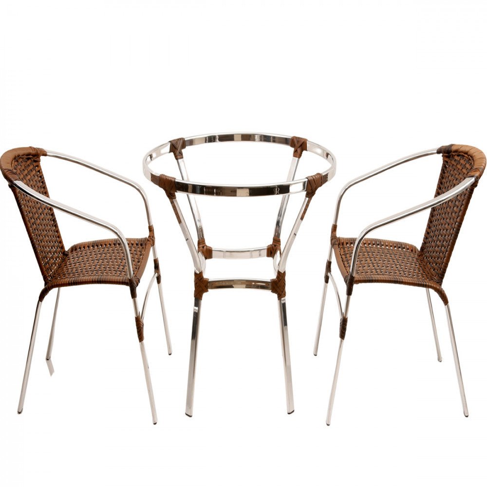Conjunto com 2 Cadeiras Floripa e Mesa Ascoli Trama Original - 1