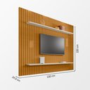 Ver imagem 4 de Painel Tv Roma Ripado com Led e Prateleira para Sala e Quarto Decorativo - Cinamomo/off-white