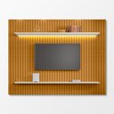 Ver imagem 2 de Painel Tv Roma Ripado com Led e Prateleira para Sala e Quarto Decorativo - Cinamomo/off-white