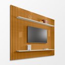 Ver imagem 3 de Painel Tv Roma Ripado com Led e Prateleira para Sala e Quarto Decorativo - Cinamomo/off-white