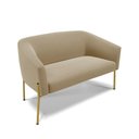 Ver imagem 2 de Sofá Namoradeira e Poltrona Pé de Ferro Dourado Stella Suede Marrom Rato D03 - D'Rossi