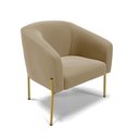 Ver imagem 3 de Sofá Namoradeira e Poltrona Pé de Ferro Dourado Stella Suede Marrom Rato D03 - D'Rossi