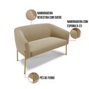Ver imagem 5 de Sofá Namoradeira e Poltrona Pé de Ferro Dourado Stella Suede Marrom Rato D03 - D'Rossi
