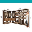 Ver imagem 7 de Guarda-Roupas Closet Modulado Alasca 360cm 6 Peças com 6 Gavetas e Cabideiros Freijó Carraro