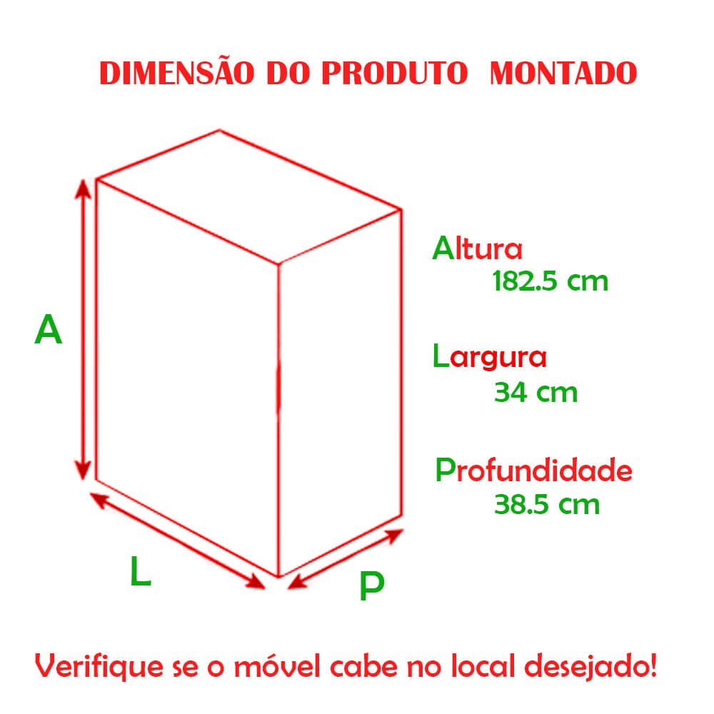 Armário Elegance 1 Porta 1402 Ilan Carvalho Claro - 4