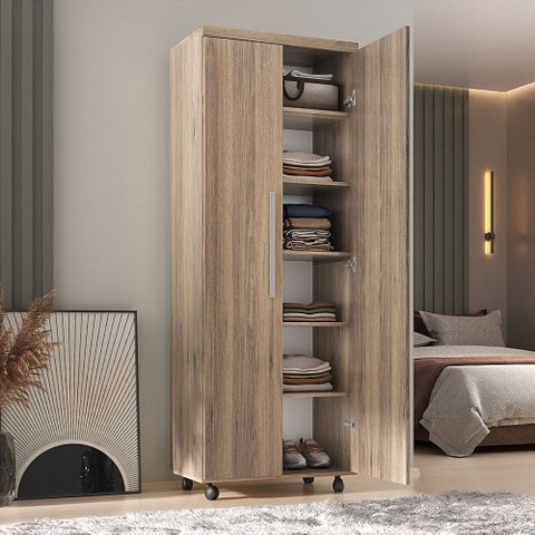 Armário Elegance 2 Portas 1305 Ilan Castanho