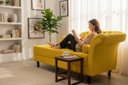 Ver imagem 2 de Recamier Decorativo Divã Styllus Lado Esquerdo Couro Amarelo