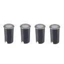 Ver imagem 1 de Kit 4 Embutido Chao Redondo LED 1W Preto Inox Deck Ali64