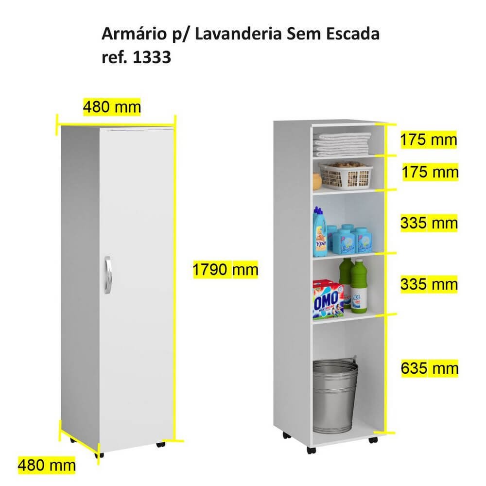 Armário De Lavanderia Multiuso 1333 Ilan - 4