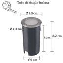 Ver imagem 3 de 3 Embutido Chao Redondo Led 1w Preto Inox Ip67 3000k Ali64