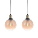 Ver imagem 1 de 2 Pendente Vidro Ambar Vintage Redondo Retro Globo Alz12