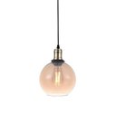 Ver imagem 2 de 2 Pendente Vidro Ambar Vintage Redondo Retro Globo Alz12