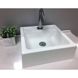 Cuba Pia De Apoio Para Banheiro Toleato Bréscia 34 Cm Marmorite Branco - 1