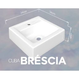 Cuba Pia De Apoio Para Banheiro Toleato Bréscia 34 Cm Marmorite Branco - 2
